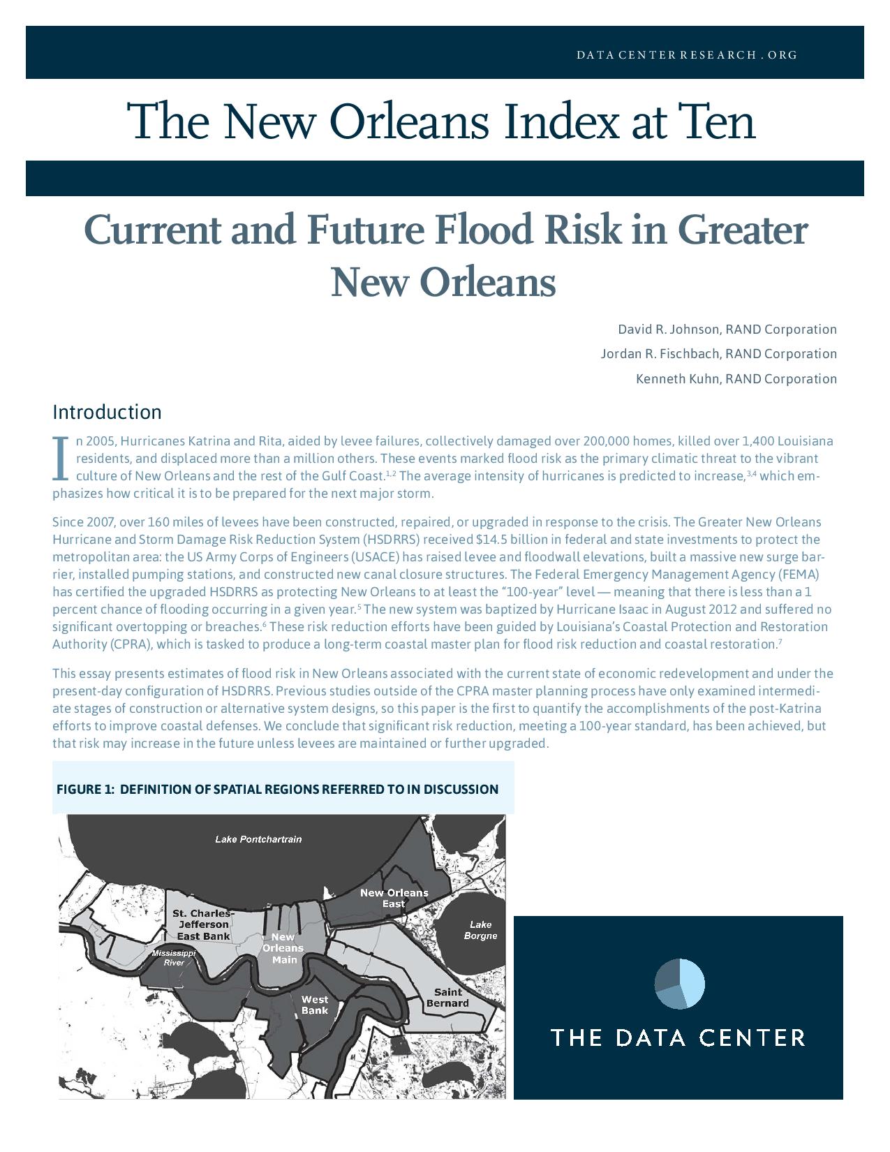 Current and Future Flood Risk in Greater New Orleans